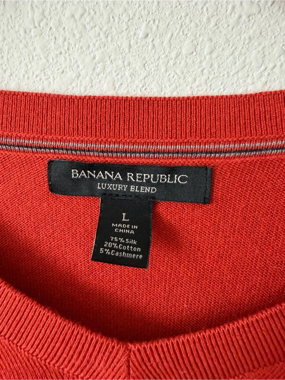 Banana Republic Luxury Blend Silk Cashmere V-Neck Sweater Men's Size L